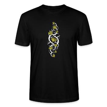 rosier tribal 1 blanc roses jaunes - T-shirt bio CRAFTER Stanley Stella Unisexe - noir - Devant - Alina (178cm) & Michal (187cm)