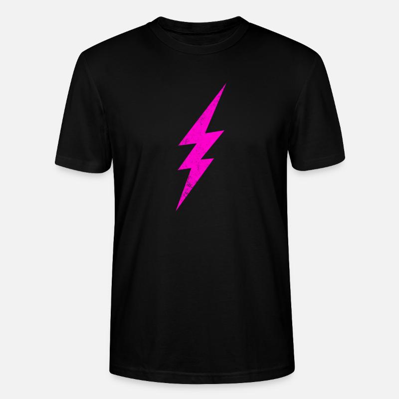 Leuchtender Pinker Blitz - Stanley/Stella Unisex Bio-T-Shirt CRAFTER - Schwarz
