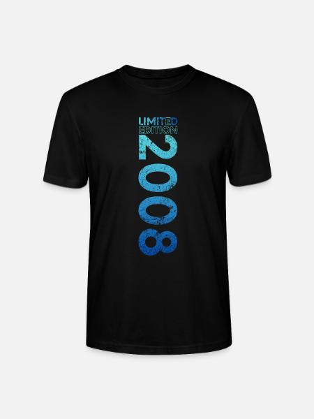 Limited Edition 2008 18th Birthday Gift - Stanley/Stella CRAFTER Unisex Organic T-Shirt - black