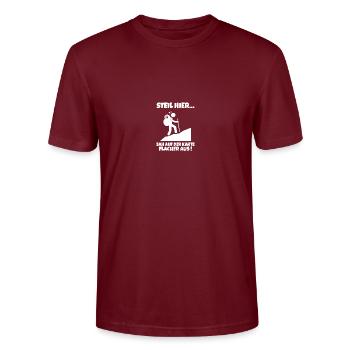 Wandern Wanderung Wandersprüche Bergsteigen - Stanley/Stella Unisex Bio-T-Shirt CRAFTER - Burgunderrot - Vorne - Alina (178cm) & Michal (187cm)
