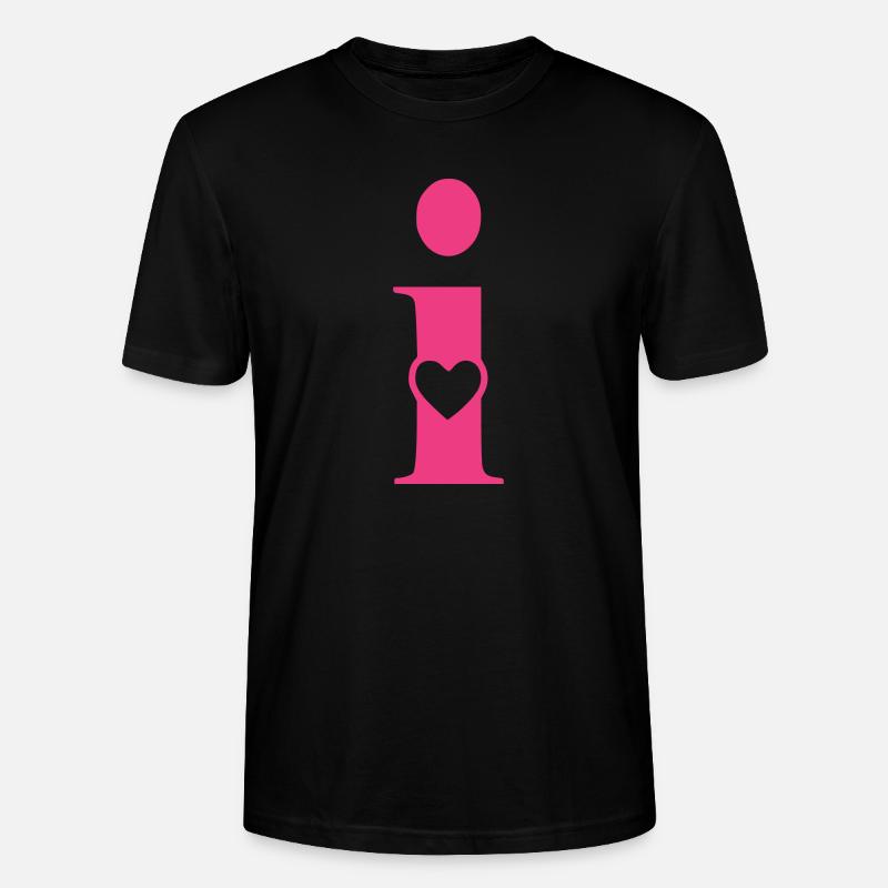 Buchstabe i Anfangsbuchstabe mit Herz - Stanley/Stella Unisex Bio-T-Shirt CRAFTER - Schwarz