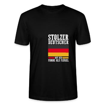 Deutscher Deutsch Deutschland - Stanley/Stella Unisex Bio-T-Shirt CRAFTER - Schwarz - Vorne - Alina (178cm) & Michal (187cm)