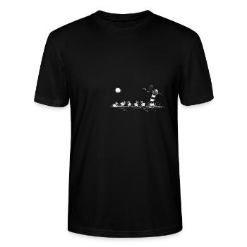 Leuchtturm und Schafe I Nordsee Ostsee Küste - Stanley/Stella Unisex Bio-T-Shirt CRAFTER - Schwarz - Vorne - Alina (178cm) & Michal (187cm)