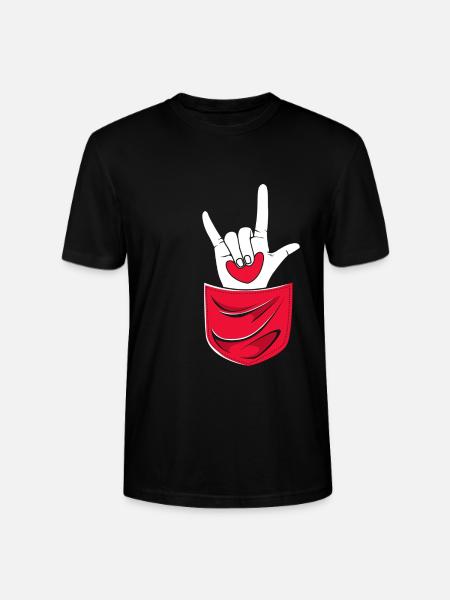 Sign language sign ASL deaf - Stanley/Stella CRAFTER Unisex Organic T-Shirt - black