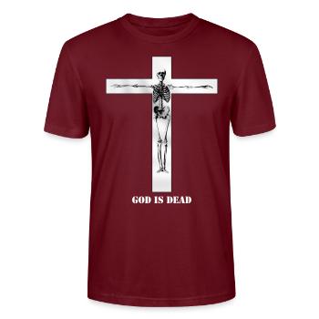 god - Stanley/Stella CRAFTER Unisex Organic T-Shirt - burgundy - Front - Alina (178cm) & Michal (187cm)