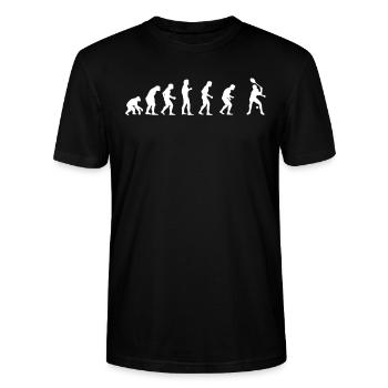 EVOLUTION TENNIS - T-shirt bio CRAFTER Stanley Stella Unisexe - noir - Devant - Alina (178cm) & Michal (187cm)