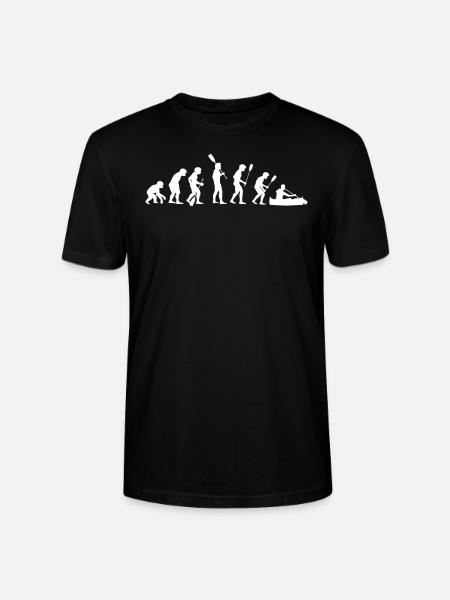 Human evolution kayak - Stanley/Stella CRAFTER Unisex Organic T-Shirt - black