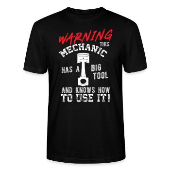 Attention mechanics - Stanley/Stella CRAFTER Unisex Organic T-Shirt - black - Front - Alina (178cm) & Michal (187cm)