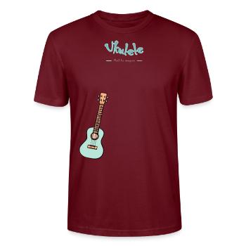 Ukulele - music for everyone - Stanley/Stella CRAFTER Unisex Organic T-Shirt - burgundy - Front - Alina (178cm) & Michal (187cm)