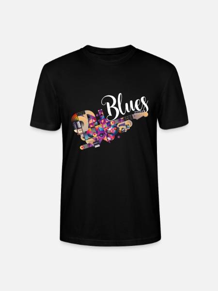 blues guitar - Stanley/Stella CRAFTER Unisex Organic T-Shirt - black