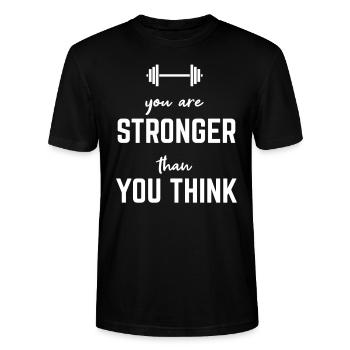 Gym - Stanley/Stella Unisex Bio-T-Shirt CRAFTER - Schwarz - Vorne - Alina (178cm) & Michal (187cm)