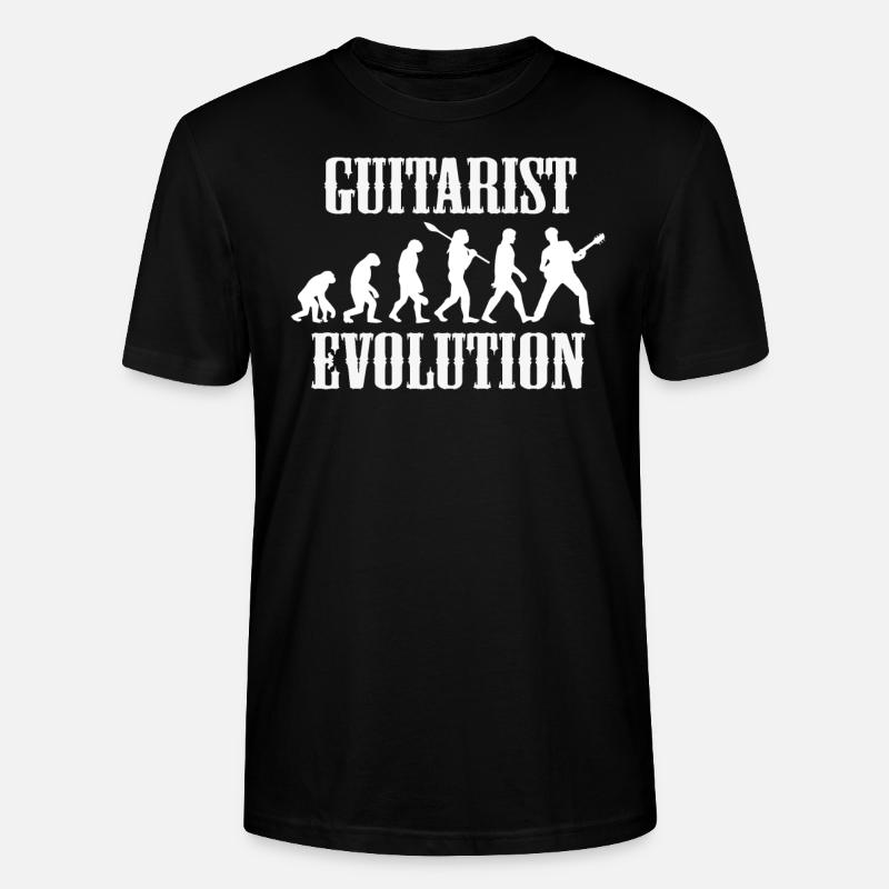Gitarre Gitarrist Evolution - Stanley/Stella Unisex Bio-T-Shirt CRAFTER - Schwarz