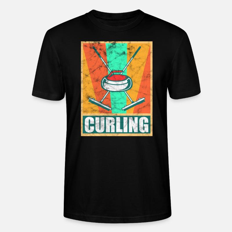 Curling Eisstockschießen Geschenk - Stanley/Stella Unisex Bio-T-Shirt CRAFTER - Schwarz