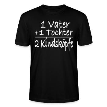 Vater und Tochter - Stanley/Stella Unisex Bio-T-Shirt CRAFTER - Schwarz - Vorne - Alina (178cm) & Michal (187cm)