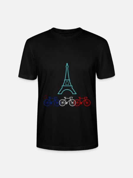 Biking in Paris - Stanley/Stella CRAFTER Unisex Organic T-Shirt - black