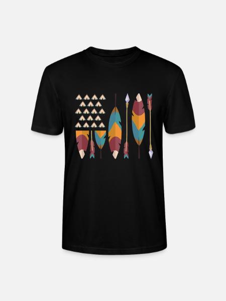 Native American pride USA flag - Stanley/Stella CRAFTER Unisex Organic T-Shirt - black