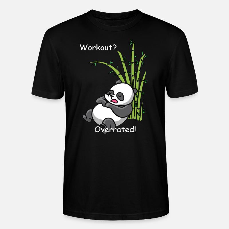 Schlafender Panda - Workout? Overrated - Stanley/Stella Unisex Bio-T-Shirt CRAFTER - Schwarz