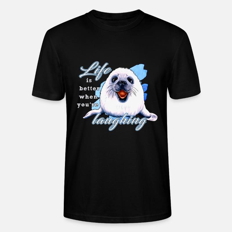 Lachende Robbe | Yolo-Artwork - Stanley/Stella Unisex Bio-T-Shirt CRAFTER - Schwarz