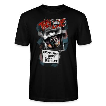 THEY LIVE - Stanley/Stella CRAFTER Unisex Organic T-Shirt - black - Front - Alina (178cm) & Michal (187cm)