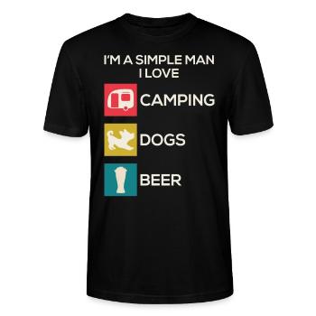 Chien camping homme drôle - T-shirt bio CRAFTER Stanley Stella Unisexe - noir - Devant - Alina (178cm) & Michal (187cm)