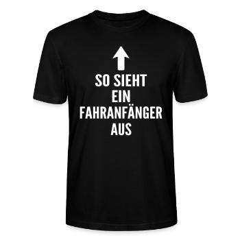 Fahranfänger lustig - Stanley/Stella Unisex Bio-T-Shirt CRAFTER - Schwarz - Vorne - Alina (178cm) & Michal (187cm)