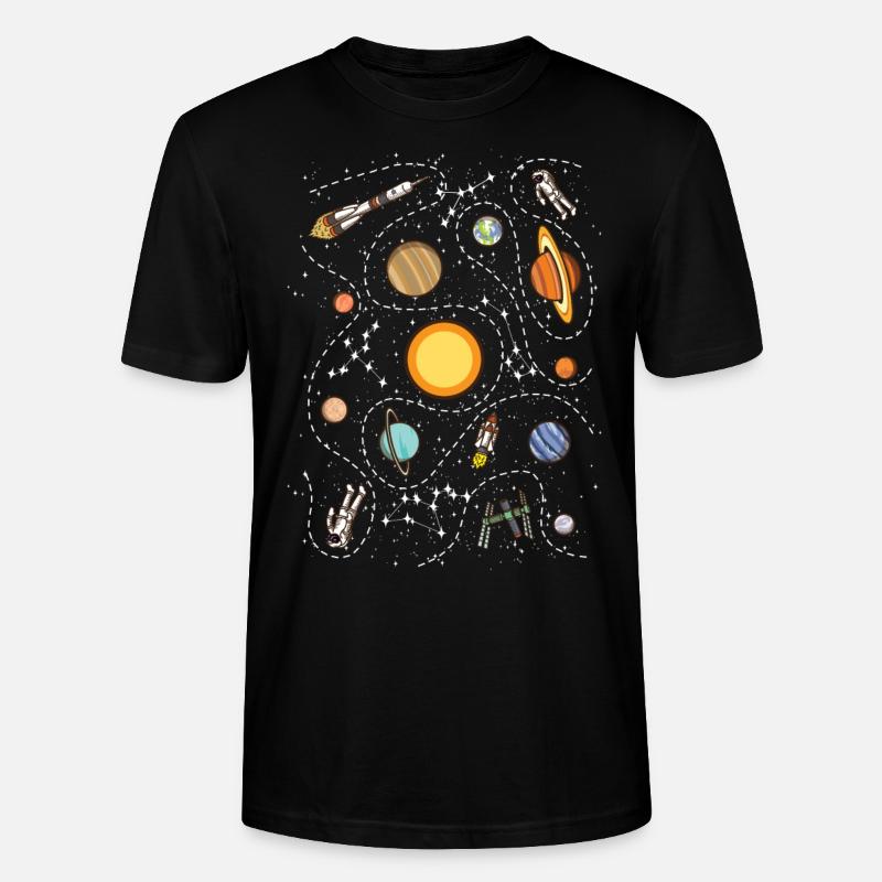 Passionné de planète spatiale - T-shirt bio CRAFTER Stanley Stella Unisexe - noir