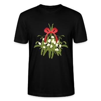 Mistelzweig Weihnachten - Stanley/Stella Unisex Bio-T-Shirt CRAFTER - Schwarz - Vorne - Alina (178cm) & Michal (187cm)