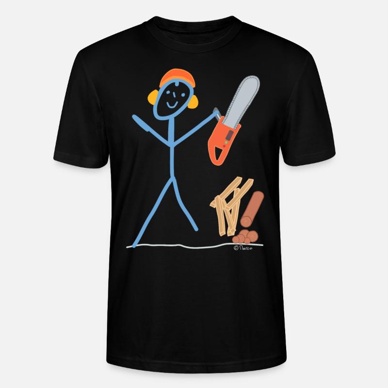 Tronçonneuse à barres couper bois - T-shirt bio CRAFTER Stanley Stella Unisexe - noir