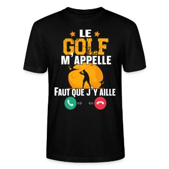 Golf Golfeur Balle Clubs de Golfs Cadeau Humour - T-shirt bio CRAFTER Stanley Stella Unisexe - noir - Devant - Alina (178cm) & Michal (187cm)