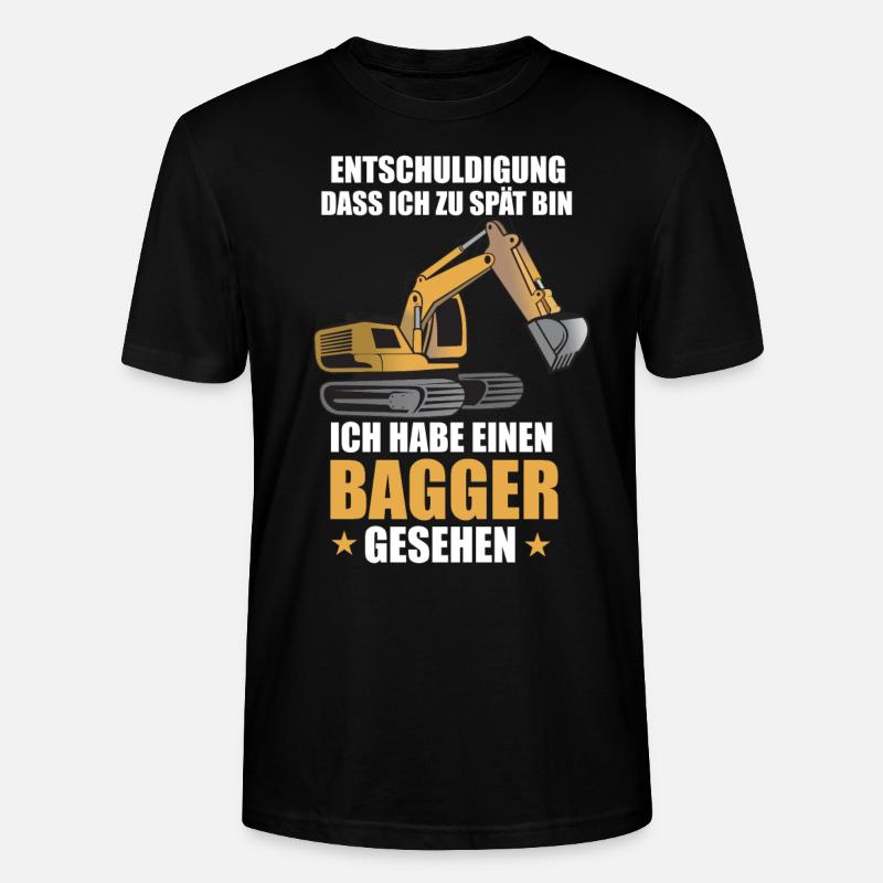 Bagger baustelle bauarbeiter baggerfahrer baggern - Stanley/Stella Unisex Bio-T-Shirt CRAFTER - Schwarz