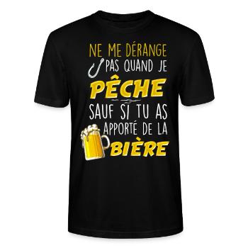 La pêche et la bière pour de la tranquillité - T-shirt bio CRAFTER Stanley Stella Unisexe - noir - Devant - Alina (178cm) & Michal (187cm)
