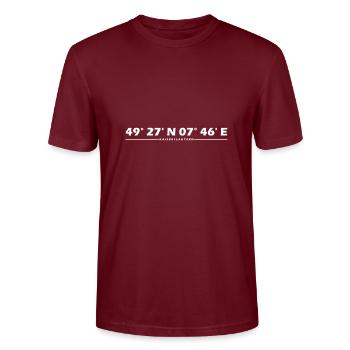 Kaiserslautern Koordinaten - Stanley/Stella Unisex Bio-T-Shirt CRAFTER - Burgunderrot - Vorne - Alina (178cm) & Michal (187cm)