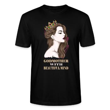 Godmother Aunt Godmother Baptismal Godchild - Stanley/Stella CRAFTER Unisex Organic T-Shirt - black - Front - Alina (178cm) & Michal (187cm)