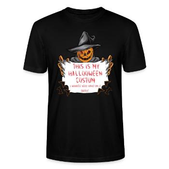 Halloween Pumpkin - Stanley/Stella CRAFTER Unisex Organic T-Shirt - black - Front - Alina (178cm) & Michal (187cm)