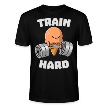 Trainiere hart Motivation - Stanley/Stella Unisex Bio-T-Shirt CRAFTER - Schwarz - Vorne - Alina (178cm) & Michal (187cm)