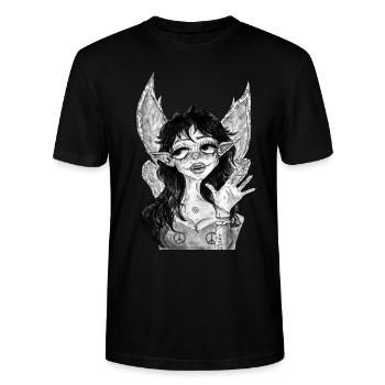 Fairy - Stanley/Stella CRAFTER Unisex Organic T-Shirt - black - Front - Alina (178cm) & Michal (187cm)