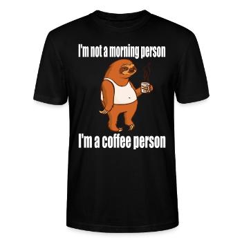 Je ne suis pas une personne du matin, je suis une personne de café - T-shirt bio CRAFTER Stanley Stella Unisexe - noir - Devant - Alina (178cm) & Michal (187cm)
