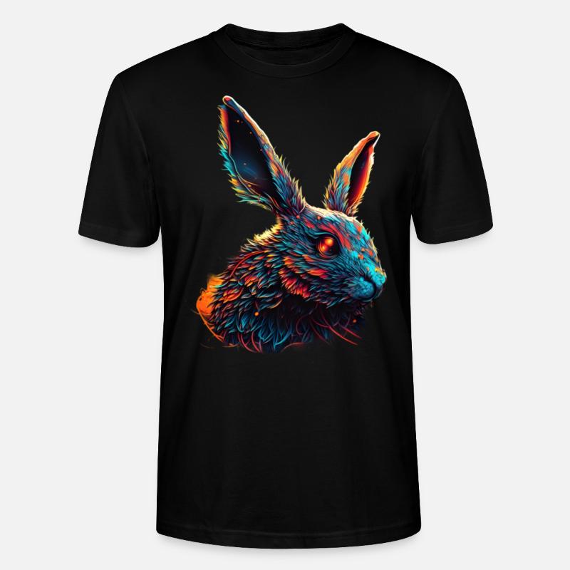 Hase Haustier Synthwave Geschenk - Stanley/Stella Unisex Bio-T-Shirt CRAFTER - Schwarz