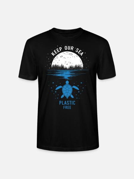 Keep Our Sea Plastic Free - Stanley/Stella CRAFTER Unisex Organic T-Shirt - black