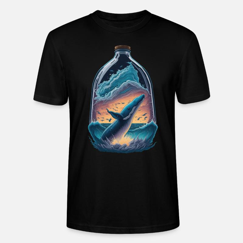 Wal Flasche - Stanley/Stella Unisex Bio-T-Shirt CRAFTER - Schwarz