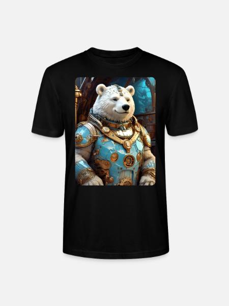 Steampunk Eisbear 1.5 - Stanley/Stella Unisex Bio-T-Shirt CRAFTER - Schwarz