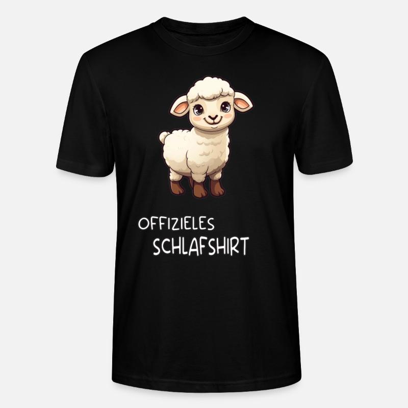 Werner das Schaf Schlafshirt - Stanley/Stella Unisex Bio-T-Shirt CRAFTER - Schwarz