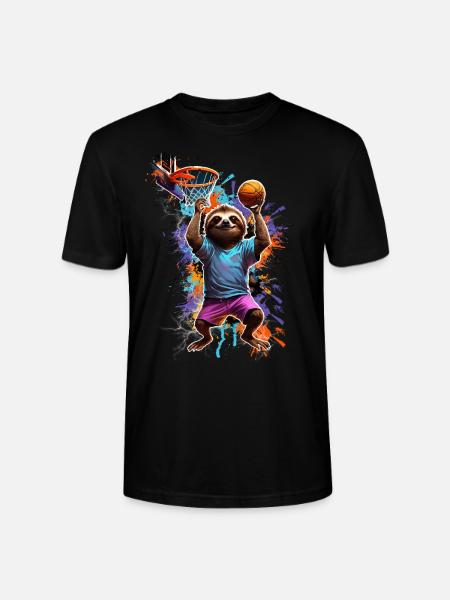 Sloth Basketball Basketball Player - Stanley/Stella CRAFTER Unisex Organic T-Shirt - black