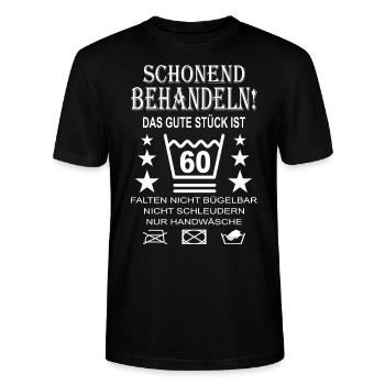 60 Jahre Lustig Witz Humor 60 Jahre Geburtstag - Stanley/Stella Unisex Bio-T-Shirt CRAFTER - Schwarz - Vorne - Alina (178cm) & Michal (187cm)