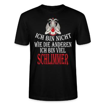 ich bin nicht wie die anderen ich bin schlimmer - Stanley/Stella Unisex Bio-T-Shirt CRAFTER - Schwarz - Vorne - Alina (178cm) & Michal (187cm)