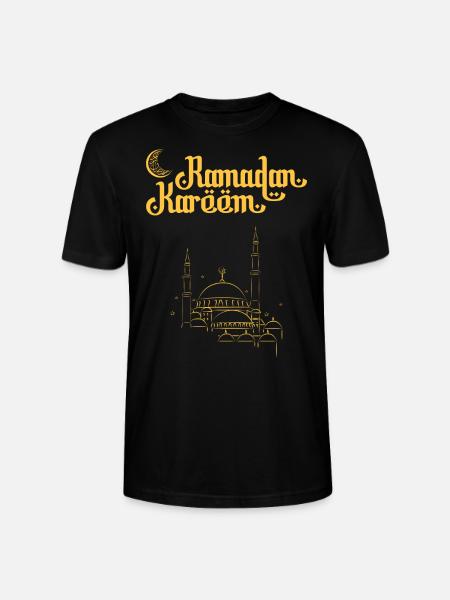 Ramadan Kareem Golden Moské - Stanley Stella CRAFTER unisex økologisk-T-shirt - sort