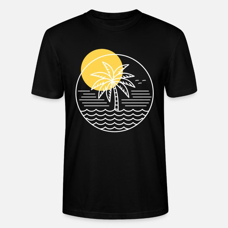 Palm Tree Circle - Stanley/Stella CRAFTER Unisex Organic T-Shirt - black