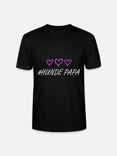 Hunde Papa Herz - Stanley/Stella Unisex Bio-T-Shirt CRAFTER - Schwarz