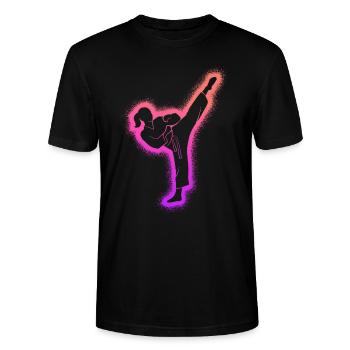 Taekwondo Arts Martiaux Femmes Enfants Filles Karaté - T-shirt bio CRAFTER Stanley Stella Unisexe - noir - Devant - Alina (178cm) & Michal (187cm)