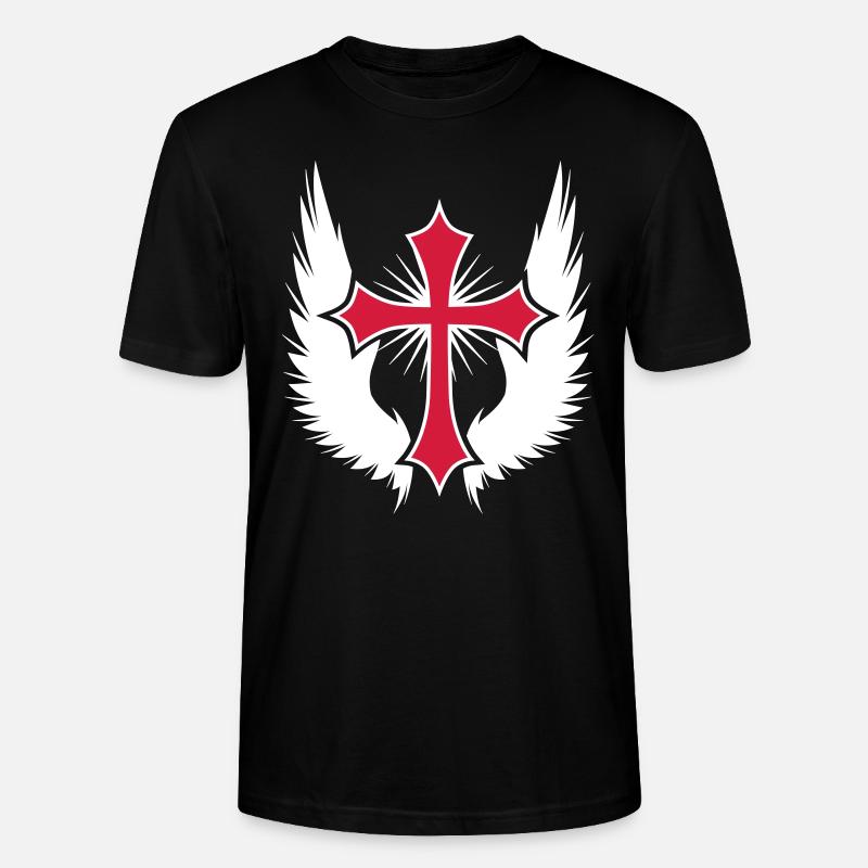 11 Gothic Cross Wings - Stanley/Stella CRAFTER Unisex Organic T-Shirt - black